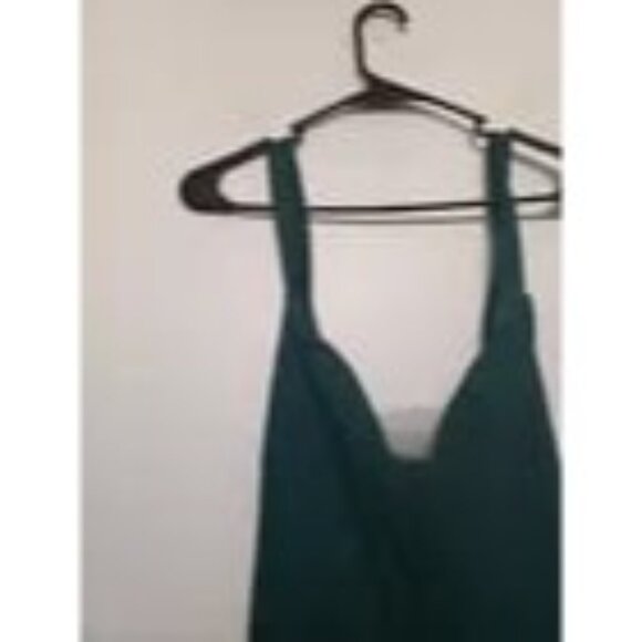 Grace Karin Womens 2XL Dress Green Sweetheart Sheer V Neck Cross Straps Midi NWT - Picture 4 of 5